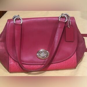 Coach Fuchsia Shoulder Bag with Silver Hardware